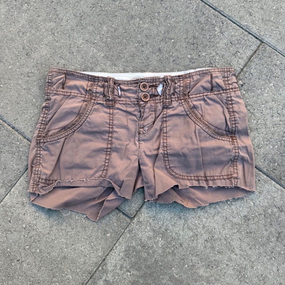Abercrombie & Fitch Brown Cargo Shorts Cutoff Low Rise Y2K XS
